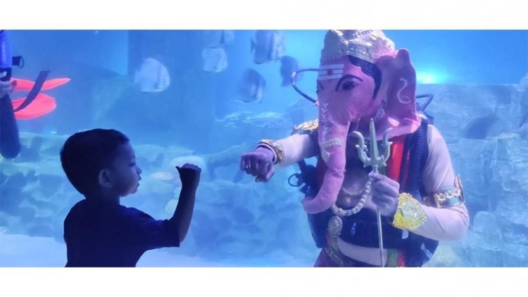 Lord Ganesha returns to greet his devotees underwater in Ganesh Chaturthi