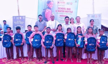 Anshul Garg Mohan - Mr. Ashutosh Gupta - SDM Noida and The Akshaya Patra Foundation - Supports 500 Govt. School Students With Bags And Bottles